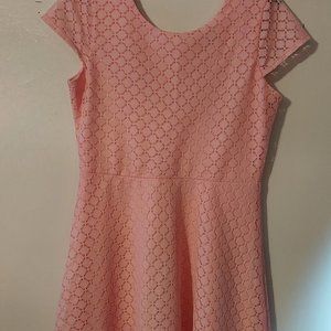 Salon Studio Fit Flare Short Sleeve Skater Dress color Pink size MP
